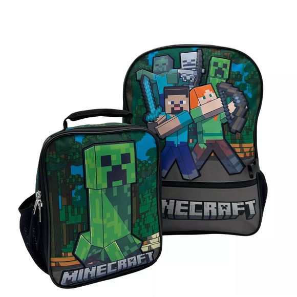 NWT Licensed Children's Backpack with Lunch Pack- Minecraft - Picture 10 of 12